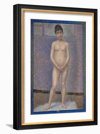 Poseuse de face-model, front view. Oil on canvas (1887) 25 x 16 cm R. F. 1947-13.-Georges Seurat-Framed Giclee Print