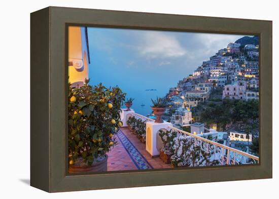 Positano, Amalfi Peninsula, UNESCO World Heritage Site, Campania, Italy, Mediterranean, Europe-Angelo Cavalli-Framed Premier Image Canvas