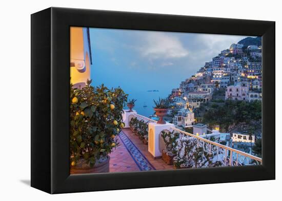 Positano, Amalfi Peninsula, UNESCO World Heritage Site, Campania, Italy, Mediterranean, Europe-Angelo Cavalli-Framed Premier Image Canvas