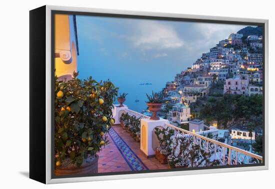 Positano, Amalfi Peninsula, UNESCO World Heritage Site, Campania, Italy, Mediterranean, Europe-Angelo Cavalli-Framed Premier Image Canvas