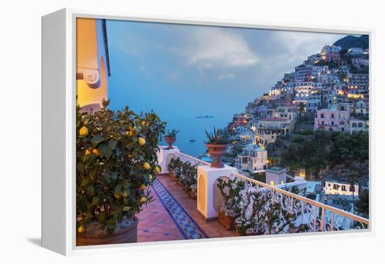 Positano, Amalfi Peninsula, UNESCO World Heritage Site, Campania, Italy, Mediterranean, Europe-Angelo Cavalli-Framed Premier Image Canvas