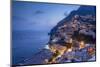 Positano and beach at dusk, Amalfi Coast (Costiera Amalfitana), UNESCO World Heritage Site, Campani-John Miller-Mounted Photographic Print