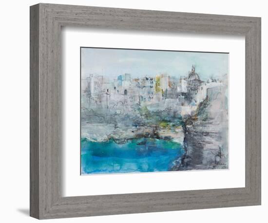 Positano (Mixed Media)-Ann Oram-Framed Giclee Print