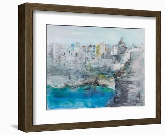 Positano (Mixed Media)-Ann Oram-Framed Giclee Print