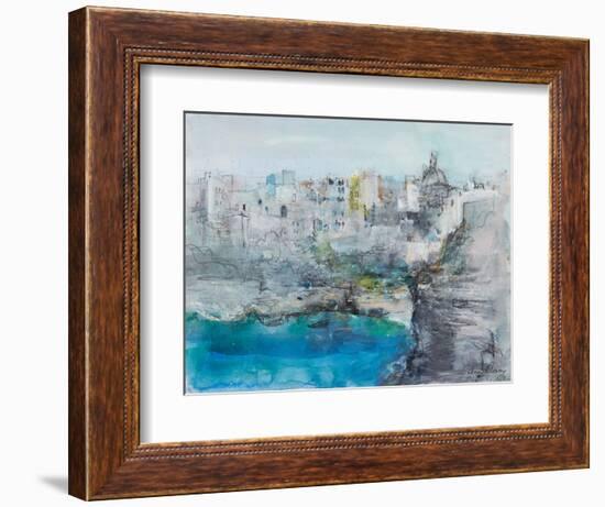 Positano (Mixed Media)-Ann Oram-Framed Giclee Print