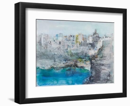 Positano (Mixed Media)-Ann Oram-Framed Giclee Print