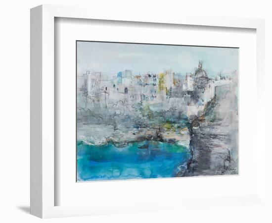 Positano (Mixed Media)-Ann Oram-Framed Giclee Print