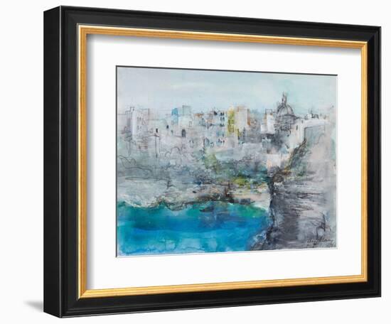 Positano (Mixed Media)-Ann Oram-Framed Giclee Print