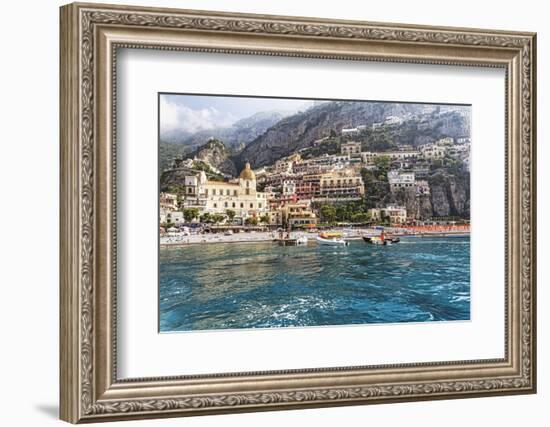 Positano Seaside View, Amalfi Coast, Italy-George Oze-Framed Photographic Print