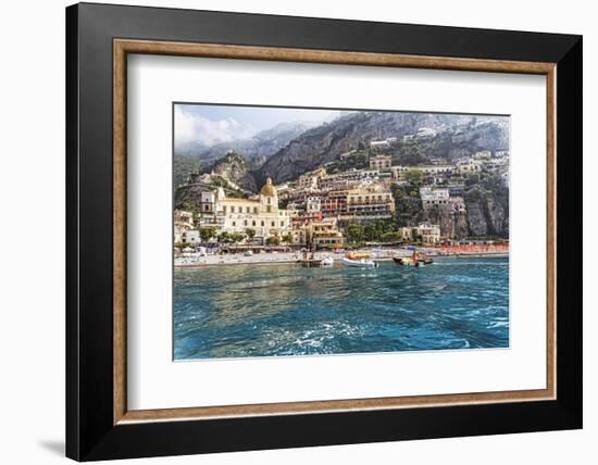Positano Seaside View, Amalfi Coast, Italy-George Oze-Framed Photographic Print