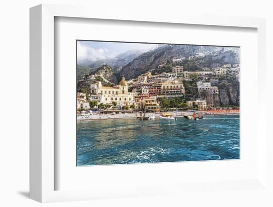 Positano Seaside View, Amalfi Coast, Italy-George Oze-Framed Photographic Print