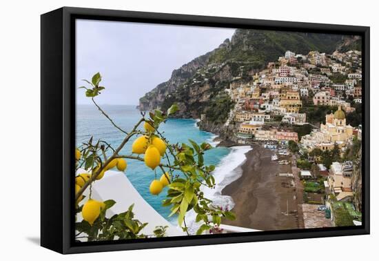 Positano Spring Scenic Vista, Amalfi Coast, Italy-George Oze-Framed Premier Image Canvas