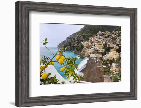 Positano Spring Scenic Vista, Amalfi Coast, Italy-George Oze-Framed Photographic Print