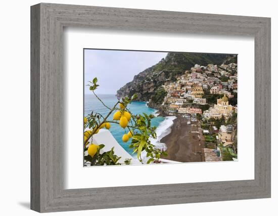 Positano Spring Scenic Vista, Amalfi Coast, Italy-George Oze-Framed Photographic Print