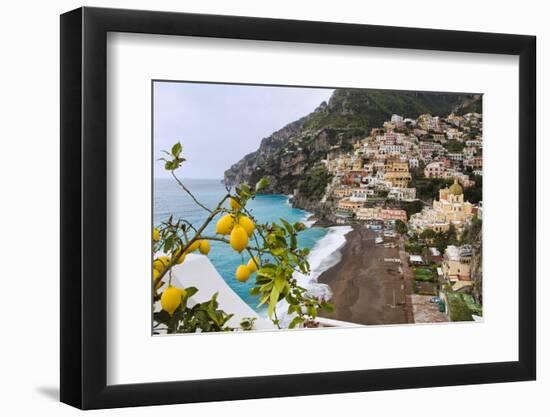 Positano Spring Scenic Vista, Amalfi Coast, Italy-George Oze-Framed Photographic Print