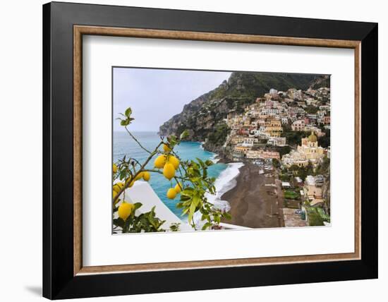 Positano Spring Scenic Vista, Amalfi Coast, Italy-George Oze-Framed Photographic Print