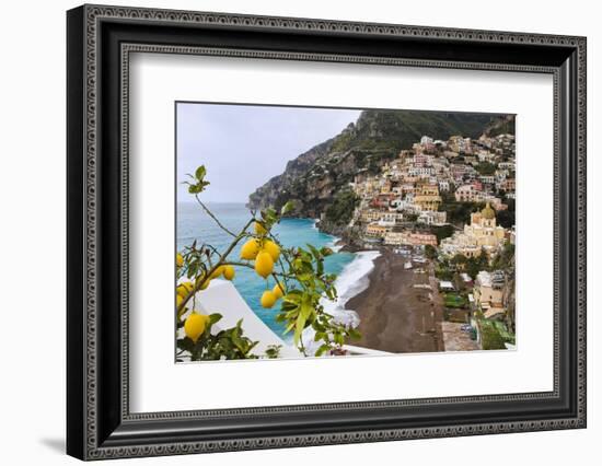 Positano Spring Scenic Vista, Amalfi Coast, Italy-George Oze-Framed Photographic Print