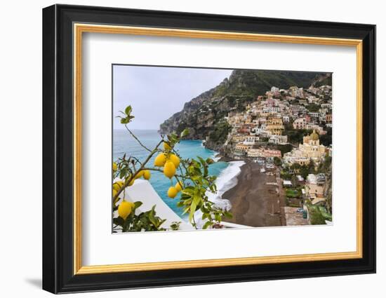 Positano Spring Scenic Vista, Amalfi Coast, Italy-George Oze-Framed Photographic Print