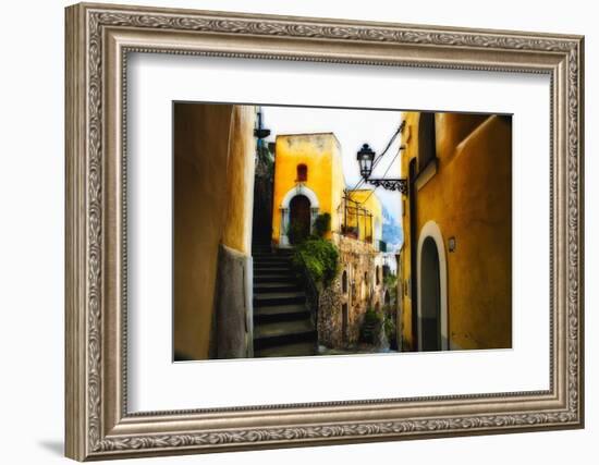 Positano Street Scenic, Campania, Italy-George Oze-Framed Photographic Print