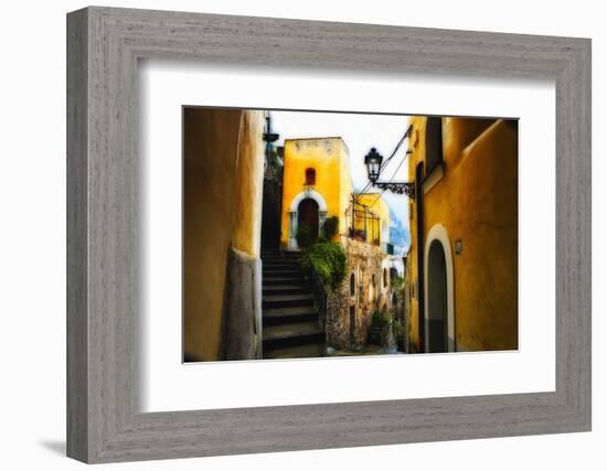 Positano Street Scenic, Campania, Italy-George Oze-Framed Photographic Print
