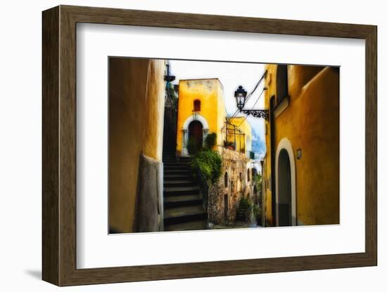 Positano Street Scenic, Campania, Italy-George Oze-Framed Photographic Print