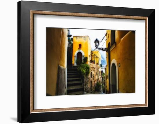 Positano Street Scenic, Campania, Italy-George Oze-Framed Photographic Print