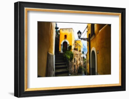 Positano Street Scenic, Campania, Italy-George Oze-Framed Photographic Print