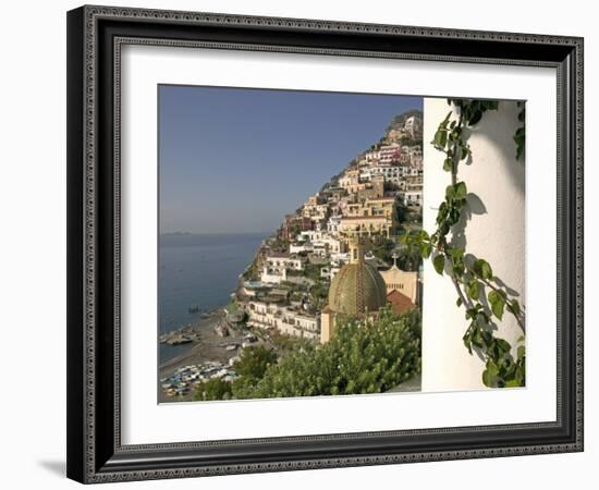 Positano, View from Hotel Sirenuse, Amalfi Coast, UNESCO World Heritage Site, Campania, Italy-Marco Cristofori-Framed Photographic Print