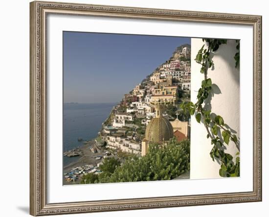 Positano, View from Hotel Sirenuse, Amalfi Coast, UNESCO World Heritage Site, Campania, Italy-Marco Cristofori-Framed Photographic Print