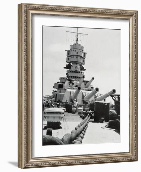Position for Maneuvers of Battleship Littorio, Italy, 20th Century--Framed Giclee Print