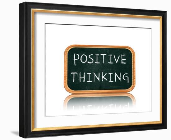 Positive Thinking on Blackboard Banner-marinini-Framed Art Print