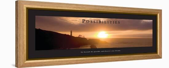 Possibilities - Lighthouse at Sunset-Craig Tuttle-Framed Stretched Canvas