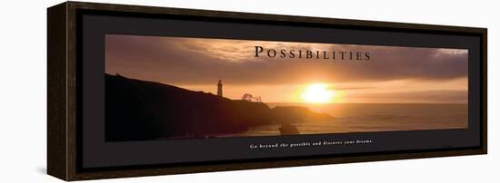 Possibilities - Lighthouse at Sunset-Craig Tuttle-Framed Stretched Canvas