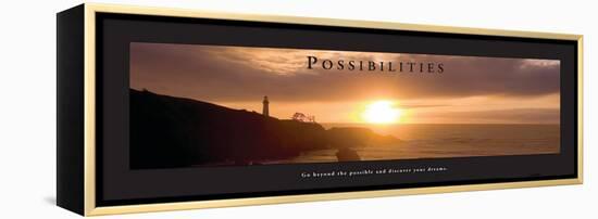 Possibilities - Lighthouse at Sunset-Craig Tuttle-Framed Stretched Canvas