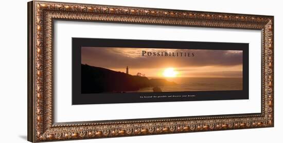 Possibilities - Lighthouse at Sunset-Craig Tuttle-Framed Photo