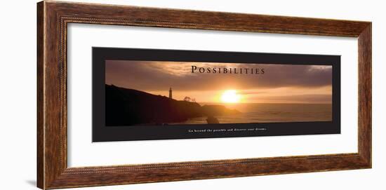 Possibilities - Lighthouse at Sunset-Craig Tuttle-Framed Photo