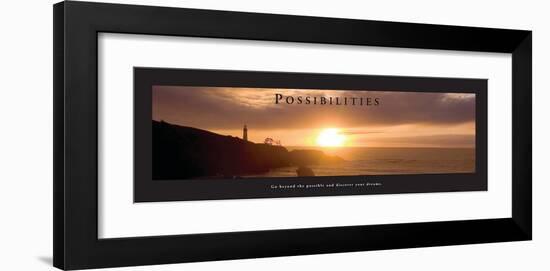 Possibilities - Lighthouse at Sunset-Craig Tuttle-Framed Photo