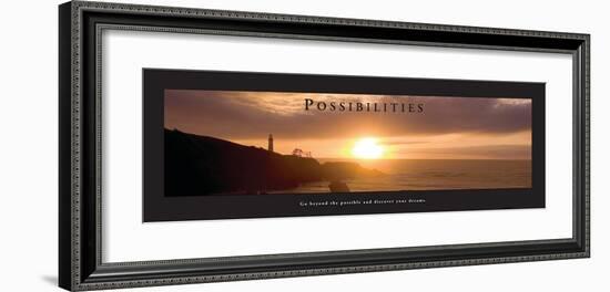 Possibilities - Lighthouse at Sunset-Craig Tuttle-Framed Photo