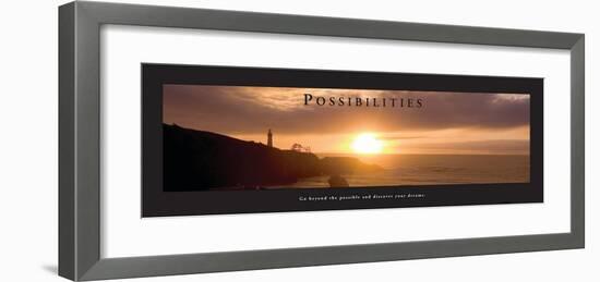 Possibilities - Lighthouse at Sunset-Craig Tuttle-Framed Photo