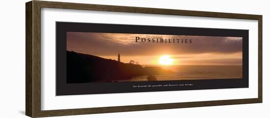 Possibilities - Lighthouse at Sunset-Craig Tuttle-Framed Photo