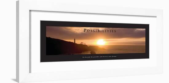 Possibilities - Lighthouse at Sunset-Craig Tuttle-Framed Photo