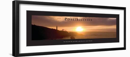 Possibilities - Lighthouse at Sunset-Craig Tuttle-Framed Photo