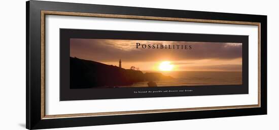 Possibilities - Lighthouse at Sunset-Craig Tuttle-Framed Photo