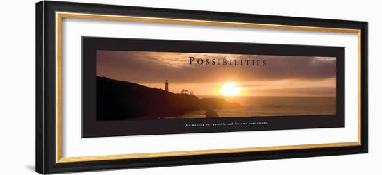 Possibilities - Lighthouse at Sunset-Craig Tuttle-Framed Photo