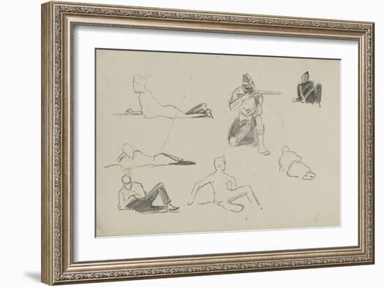 Possible Studies for 'Dawn of Waterloo', 1893-Lady Butler-Framed Giclee Print