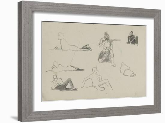 Possible Studies for 'Dawn of Waterloo', 1893-Lady Butler-Framed Giclee Print