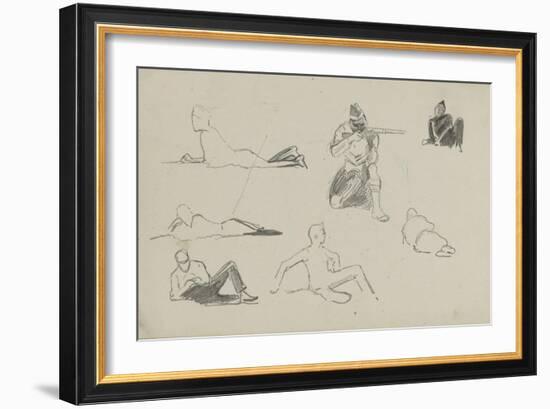 Possible Studies for 'Dawn of Waterloo', 1893-Lady Butler-Framed Giclee Print