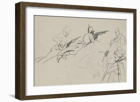 Possible Study for 'Dawn of Waterloo', 1893-Lady Butler-Framed Giclee Print