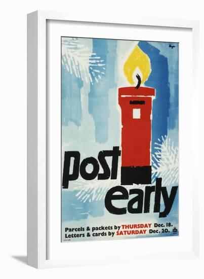 Post Early, Parcels and Packets by Thursday De 18, Letters and Cards by Saturday Dec 20-Hans Unger-Framed Art Print