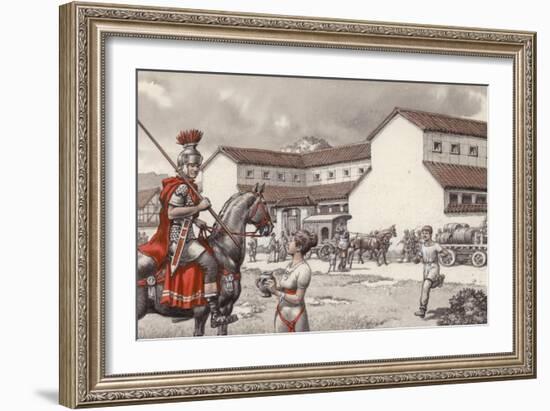 Post House in Roman Britain-Pat Nicolle-Framed Giclee Print